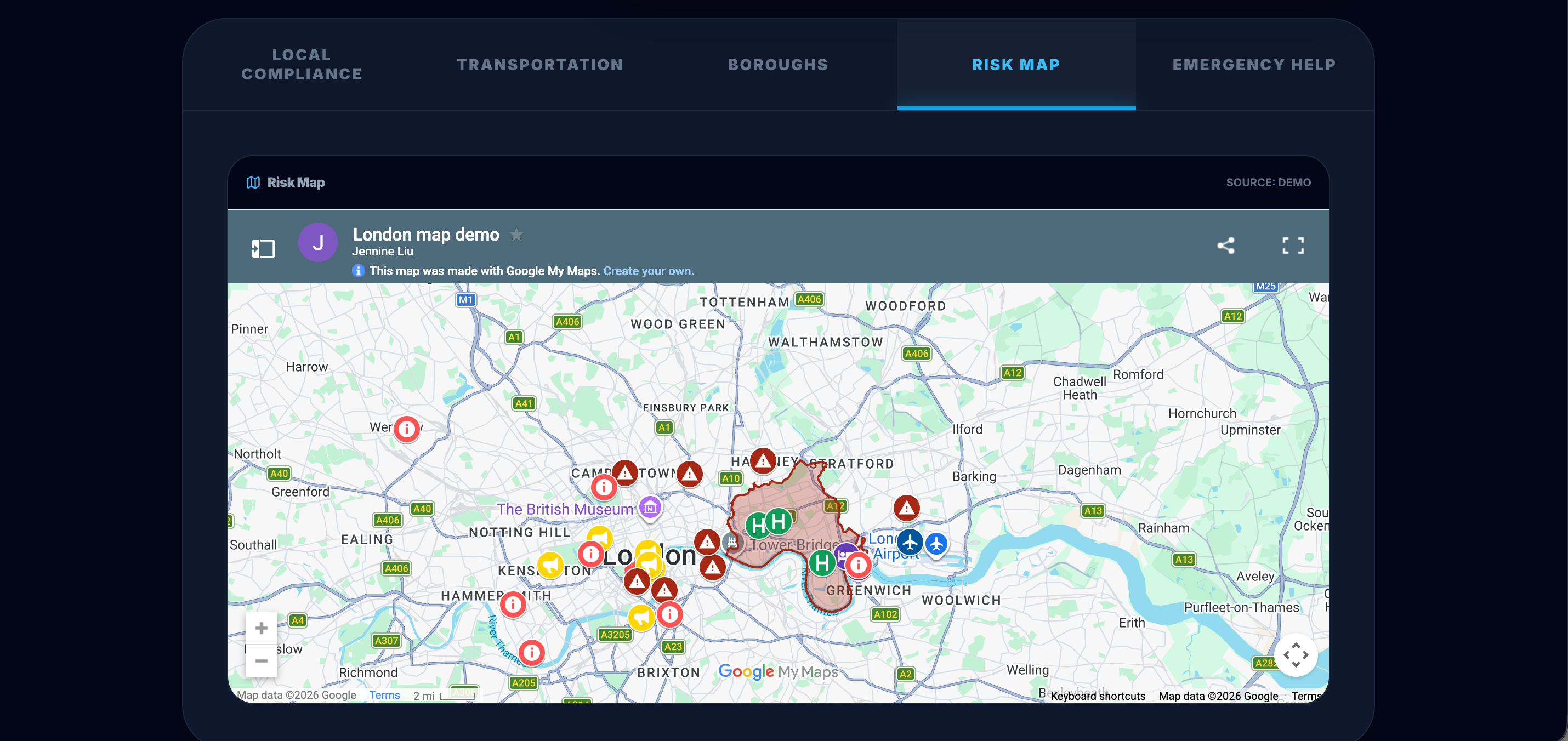 Operational risk map